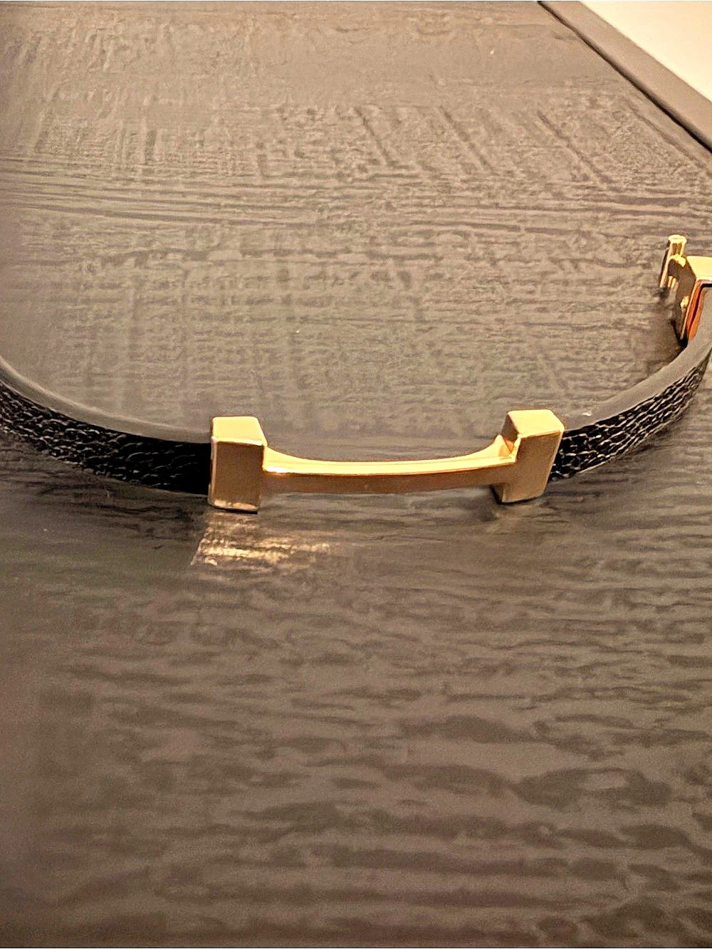 Hermès Hermes Jumbo H Bracelet Black & Gold